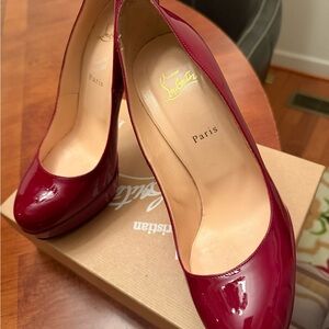 Authentic Christian Louboutin Burgundy Patent Leather Heels
